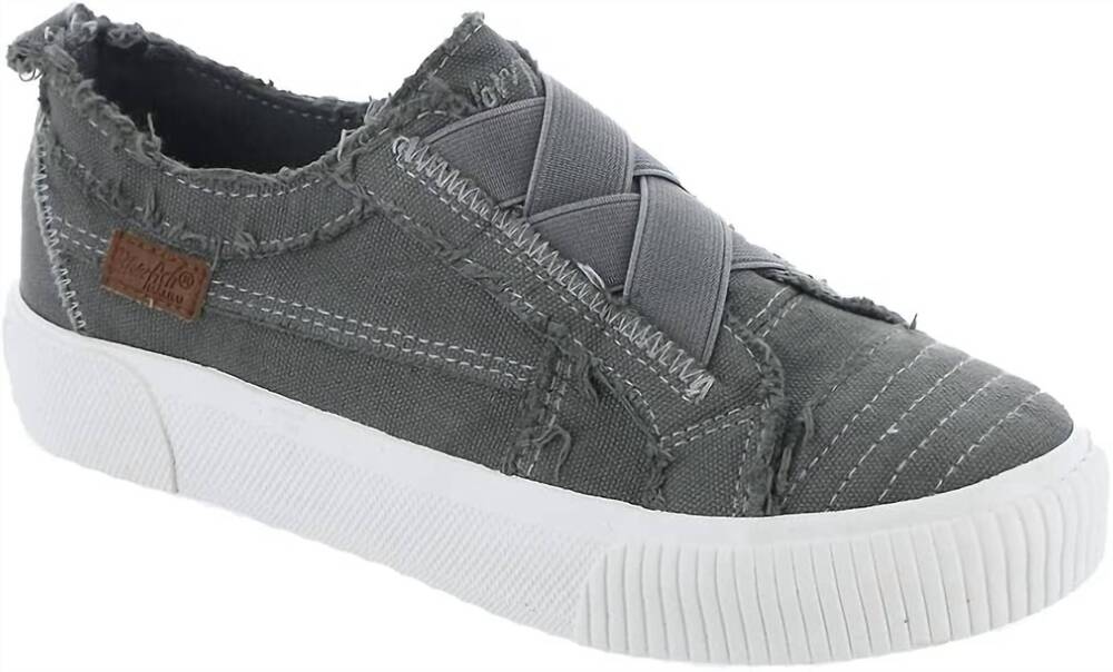 NEW BLOWFISH women's create sneakers in steel gray washed canvas